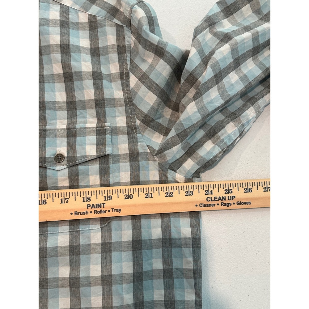 Kenneth Cole New York Plaid Button Down Shirt Men's XXL Blue Gray Long Sleeve - Picture 6 of 10